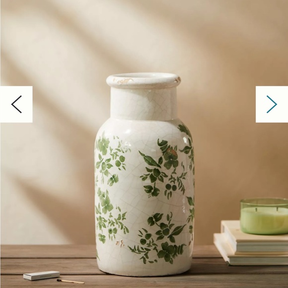 Anthropologie Green Chinoiserie Column Vase - Picture 3 of 10